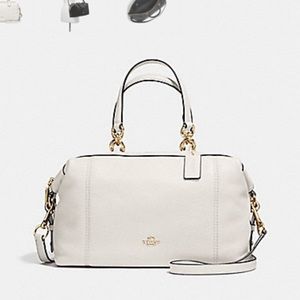 Coach chalk and gold satchel